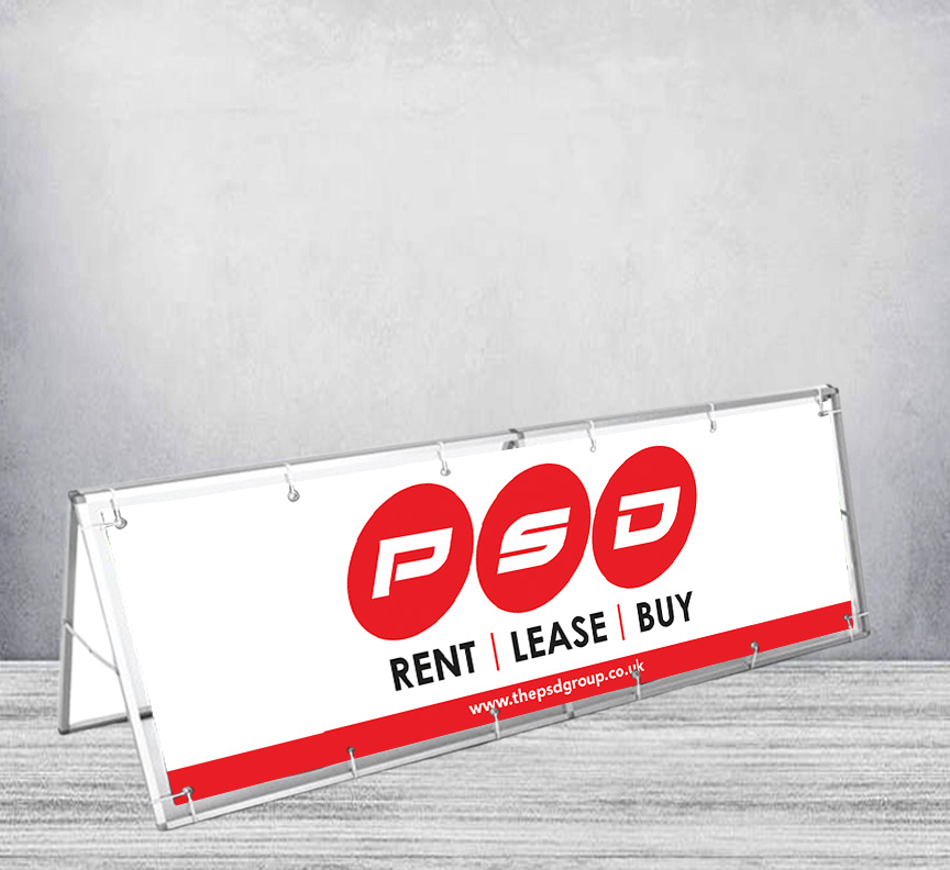 Outdoor Barrier Frame 1500mm x 700mm (With Banner)