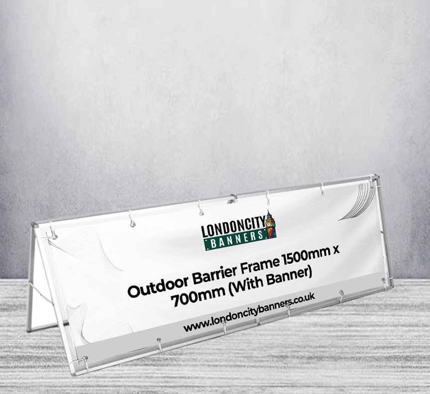 Outdoor Barrier Frame 1500mm x 700mm (With Banner)