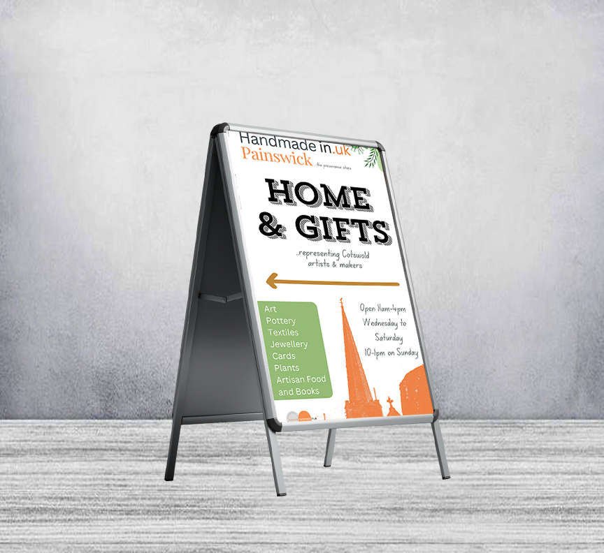 A1 Pavement A-frame Sign Board (With Printed Poster)