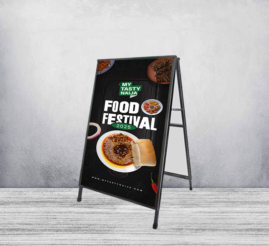 Sandwich Pavement A-frame Sign Board 900mm x 600mm (with Printed Poster)