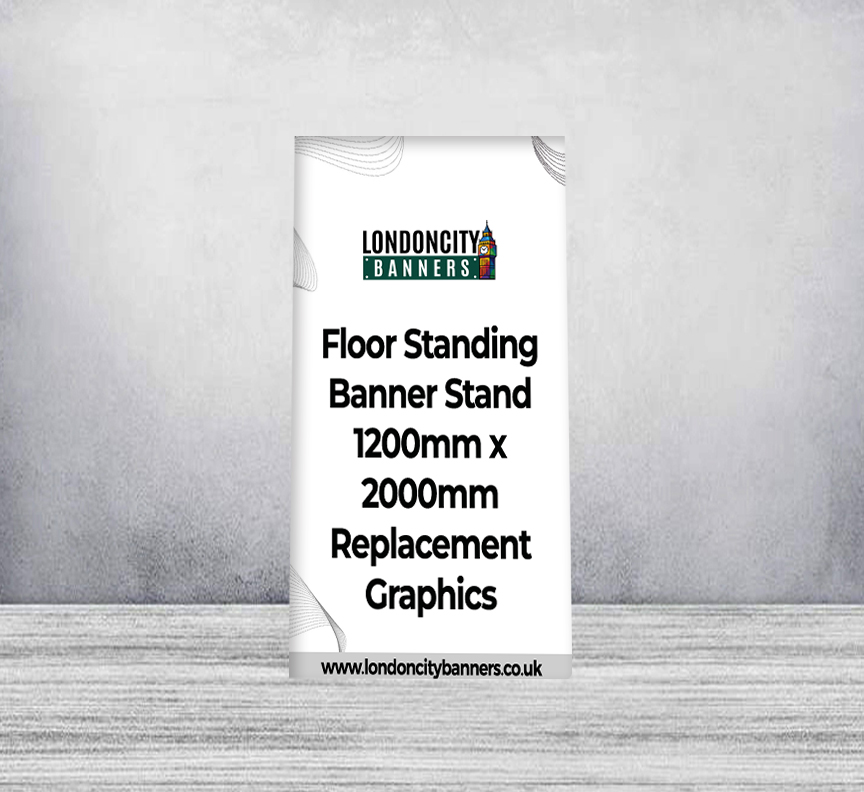 Floor Standing Banner Stand 1200mm x 2000mm Replacement Graphics