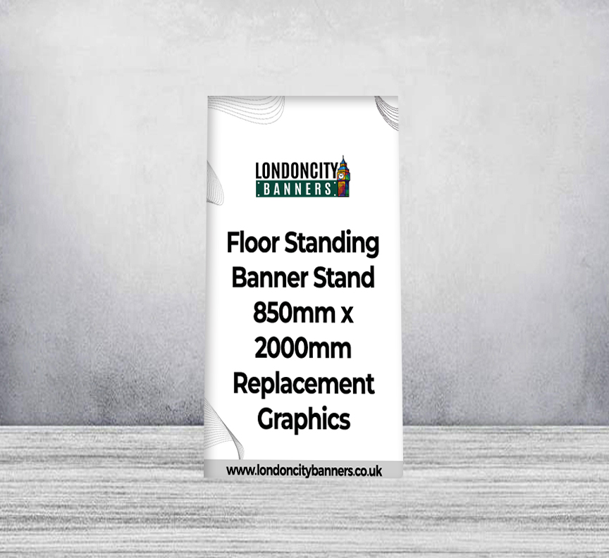 Floor Standing Banner Stand 850mm x 2000mm Replacement Graphics