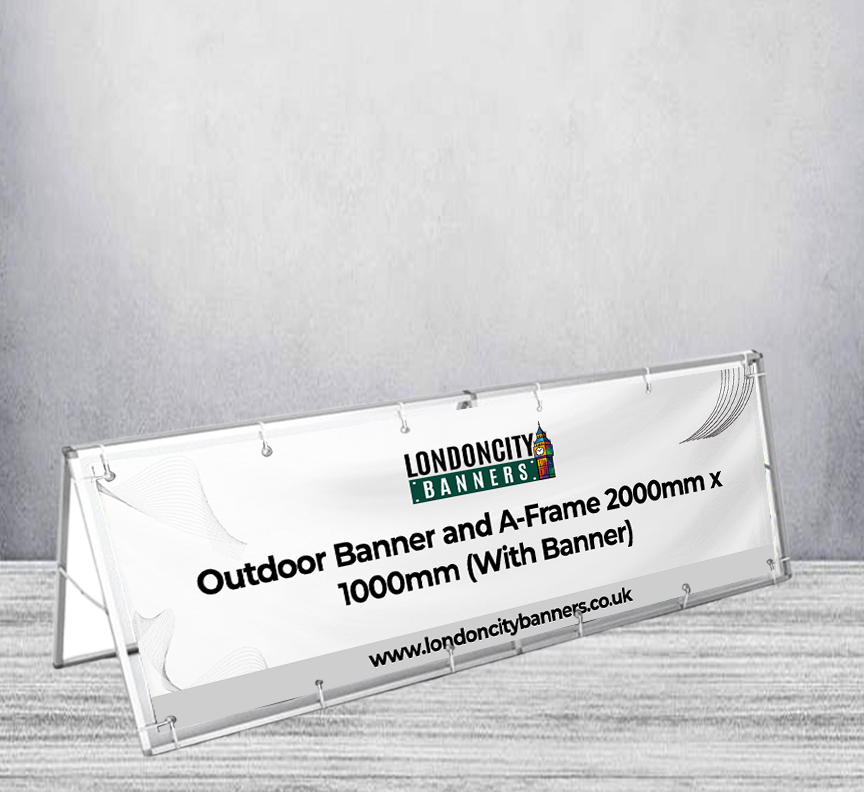 Outdoor Banner and A-Frame 2000mm x 1000mm (With Banner)