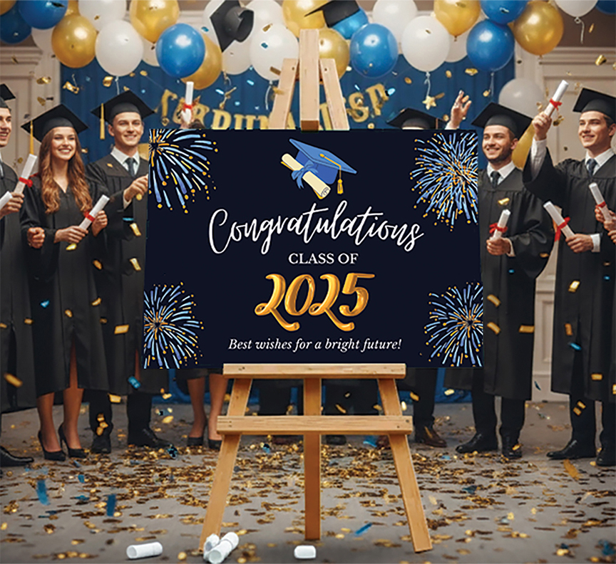 Graduation Easel With Printed Sign