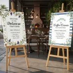 Restaurant Wooden Easel With Printed Menu Board